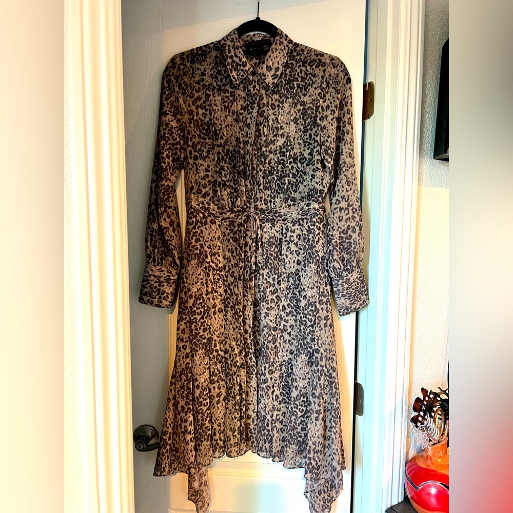 All Saints Leopard Midi Dress